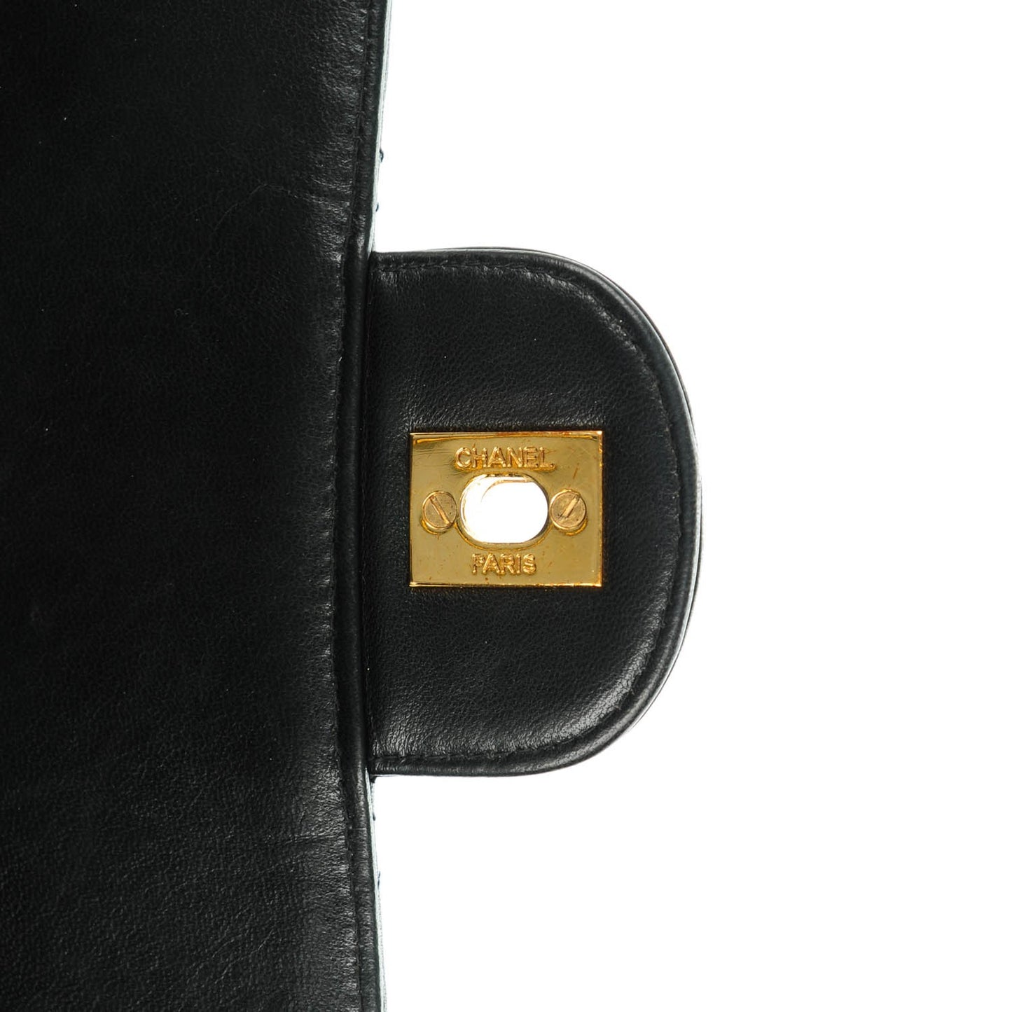 Lambskin Quilted Jumbo Flap Black