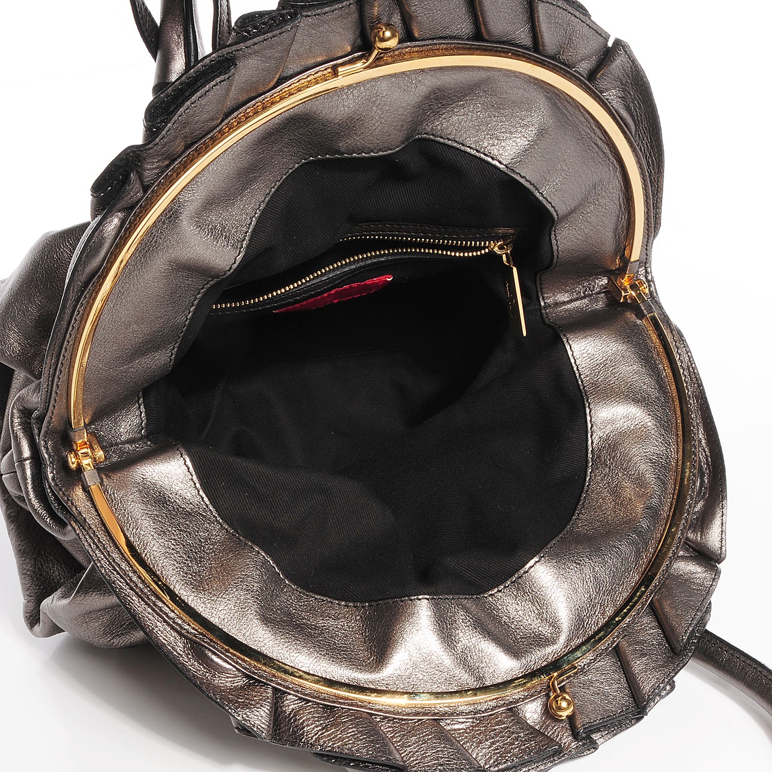 Valentino Garavani Calfskin Vanite Studded Dome Bag Metallic Copper 5 of 8