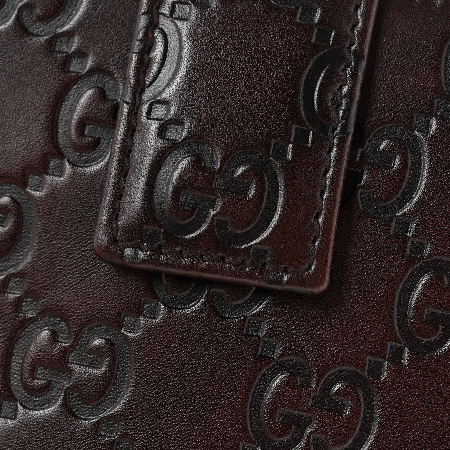 Guccissima Metal Bar French Flap Wallet Dark Chocolate