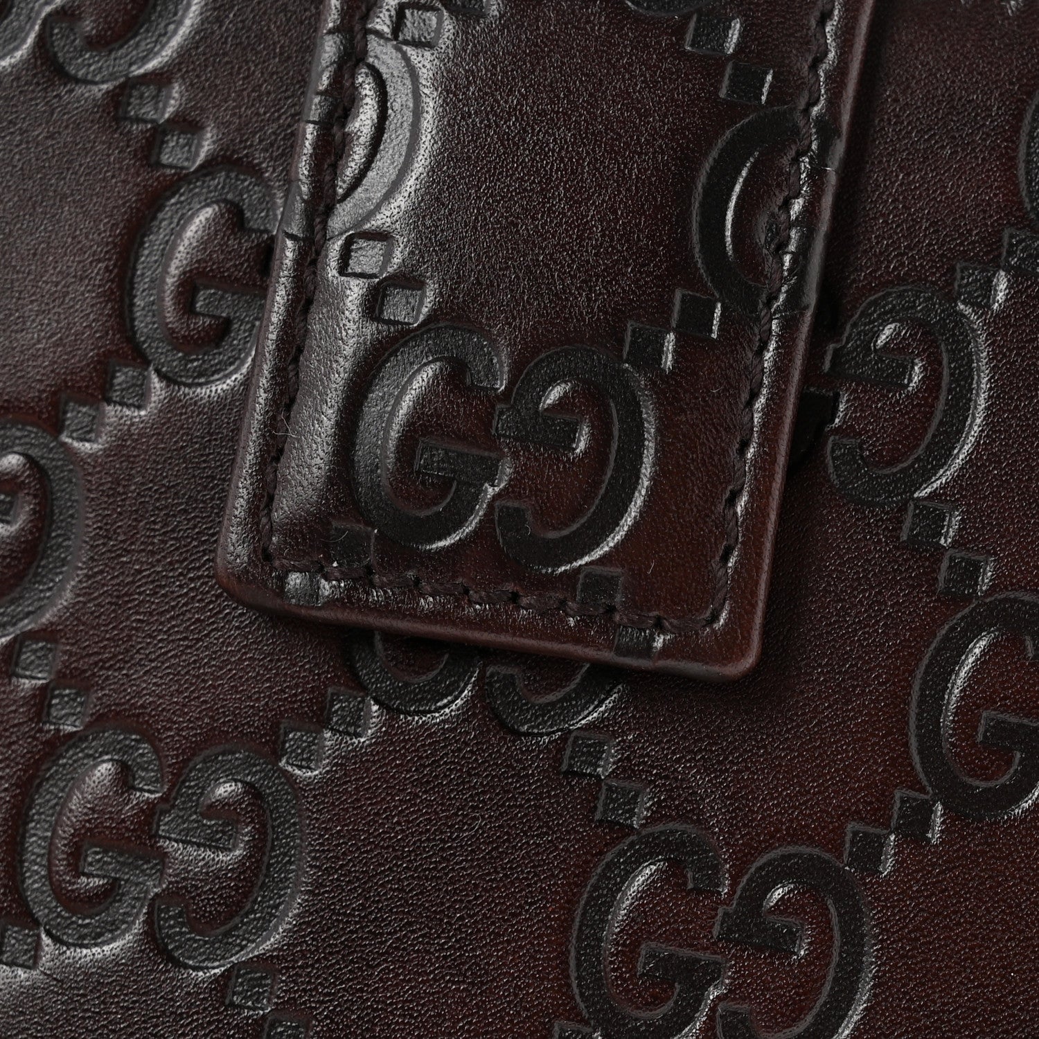 Gucci Guccissima Metal Bar French Flap Wallet Dark Chocolate 8 of 9
