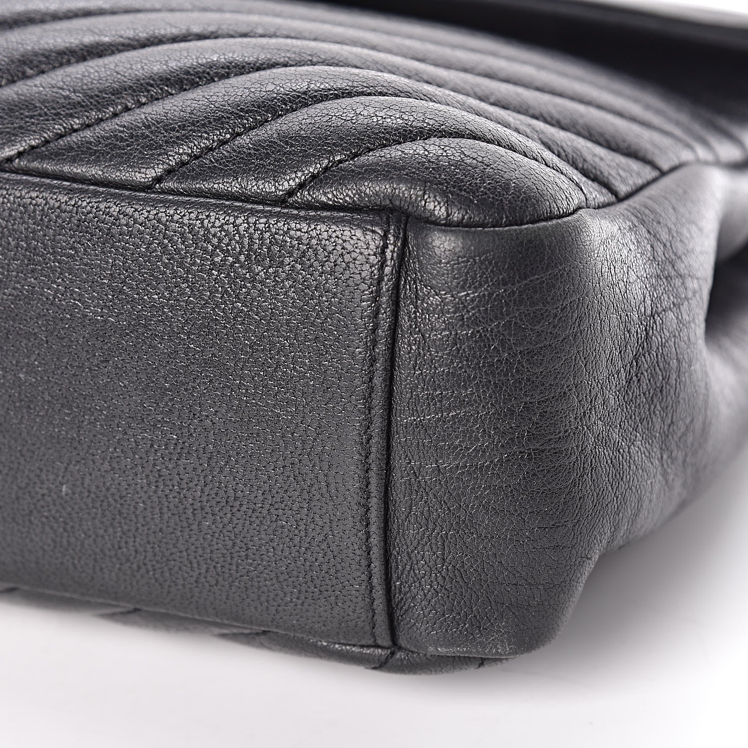 Saint Laurent Sheepskin Matelasse Chevron Monogram Large College Satchel Black 10 of 10
