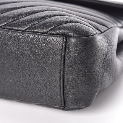 Saint Laurent Sheepskin Matelasse Chevron Monogram Large College Satchel Black 10 of 10