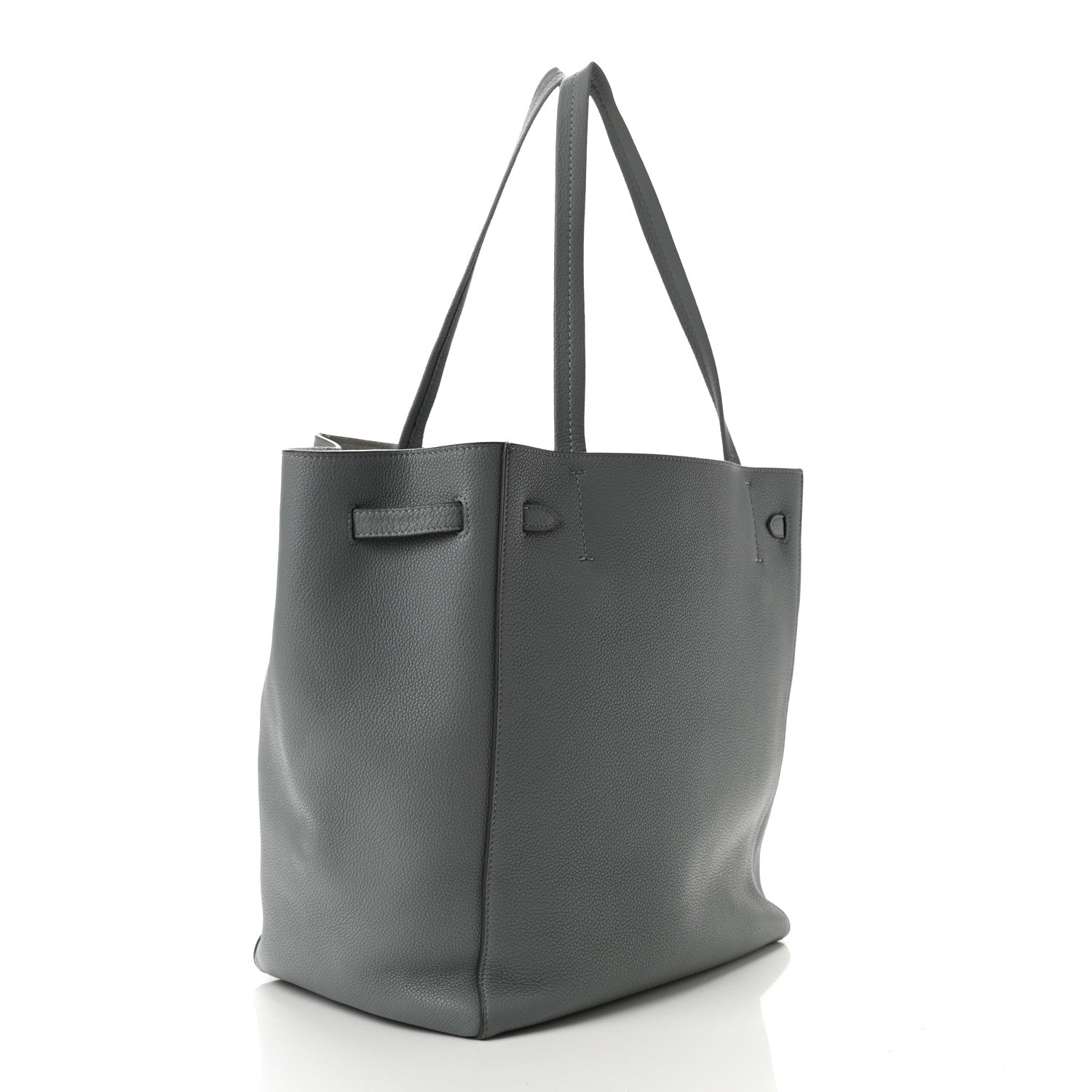 Celine Soft Grained Calfskin Small Belt Cabas Phantom Storm 3 of 10