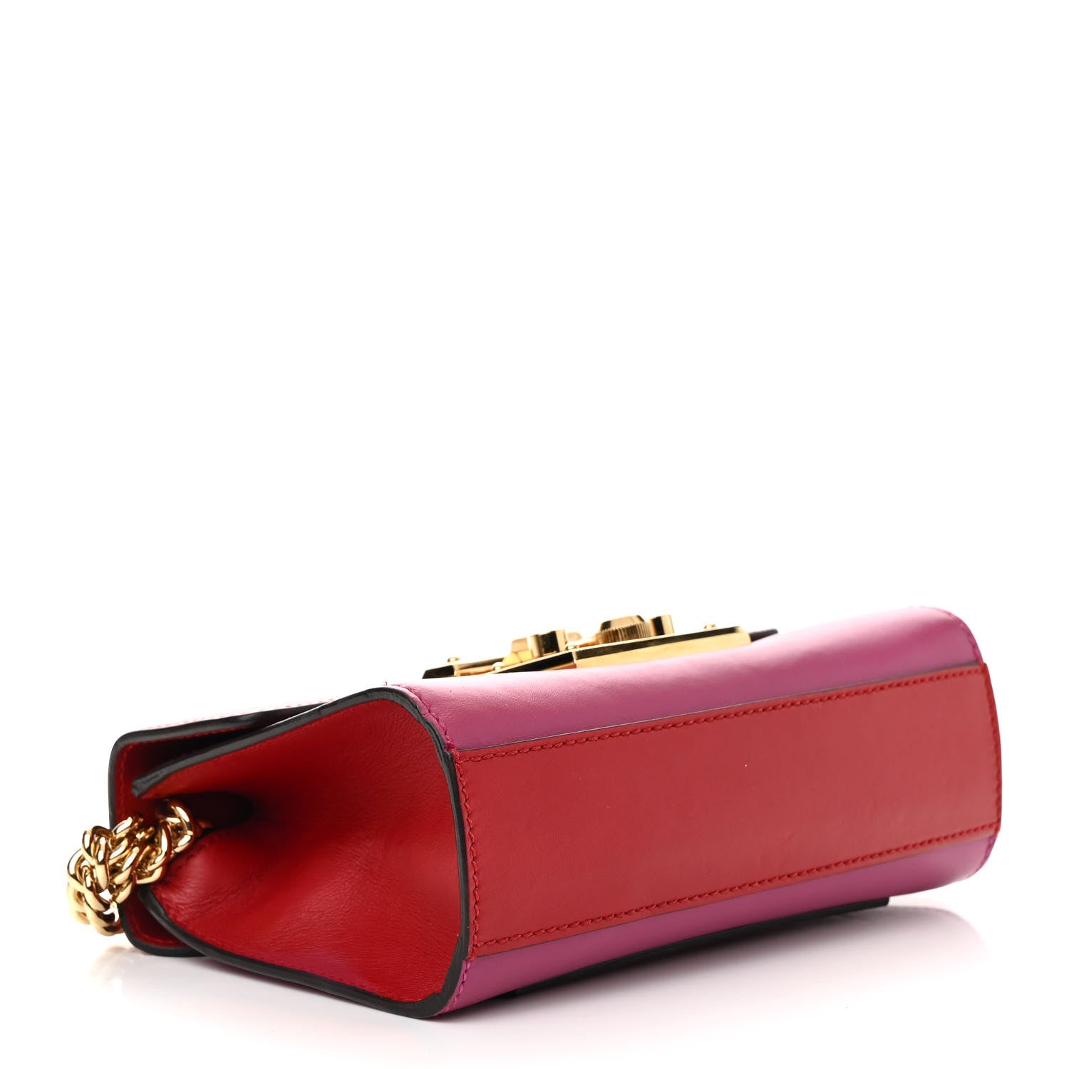 Gucci Calfskin Small Padlock Shoulder Bag New Rosette Hibiscus Red 4 of 14
