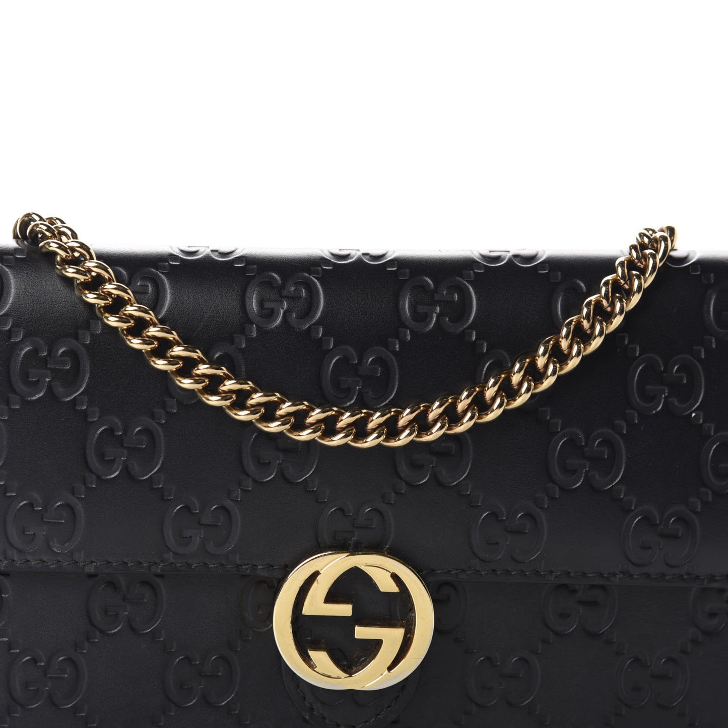 Guccissima Icon Chain Wallet Black