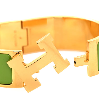 Hermes Enamel Wide Clic Clac H Bracelet PM Vert Anis 4 of 5