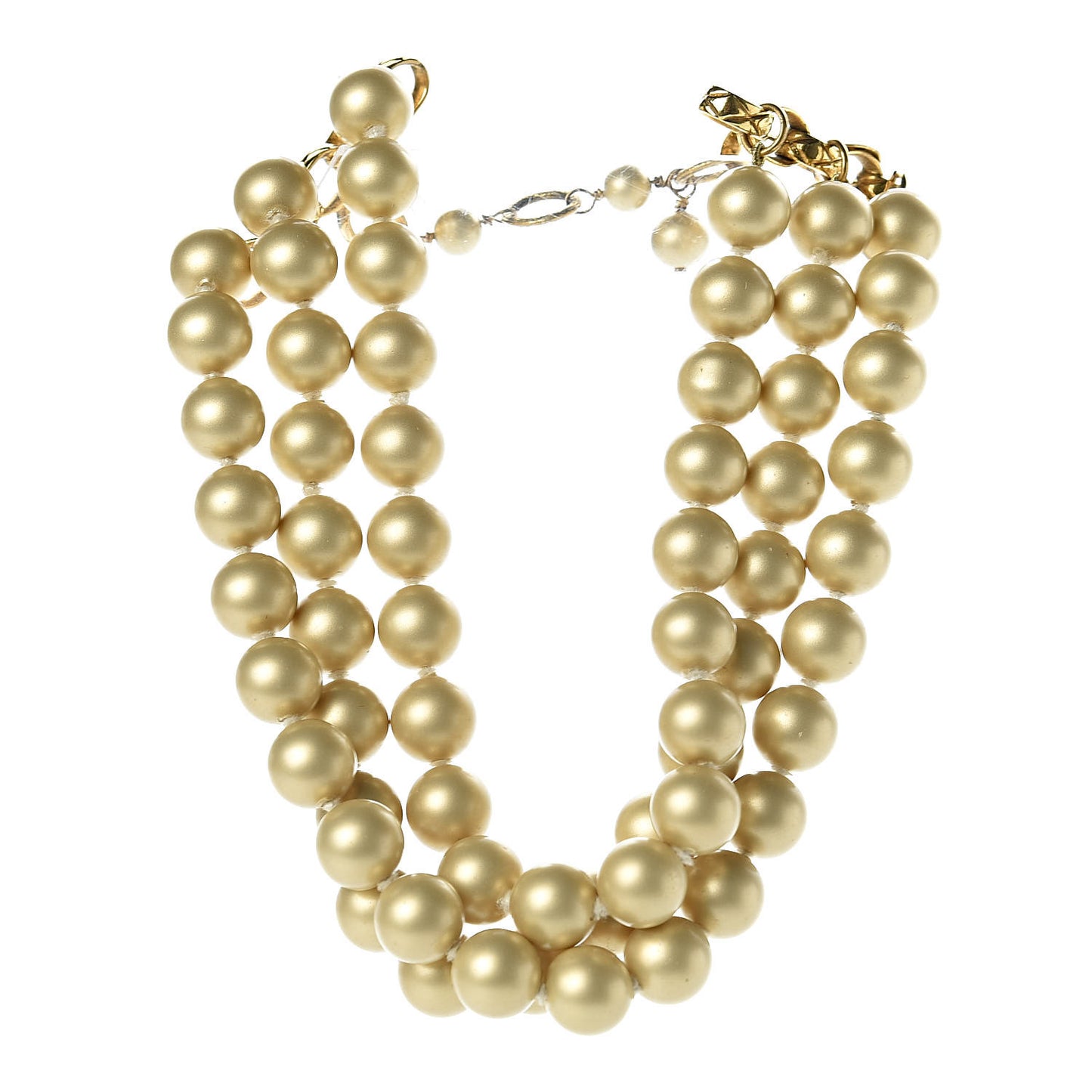 Pearl Layered Choker Necklace Gold