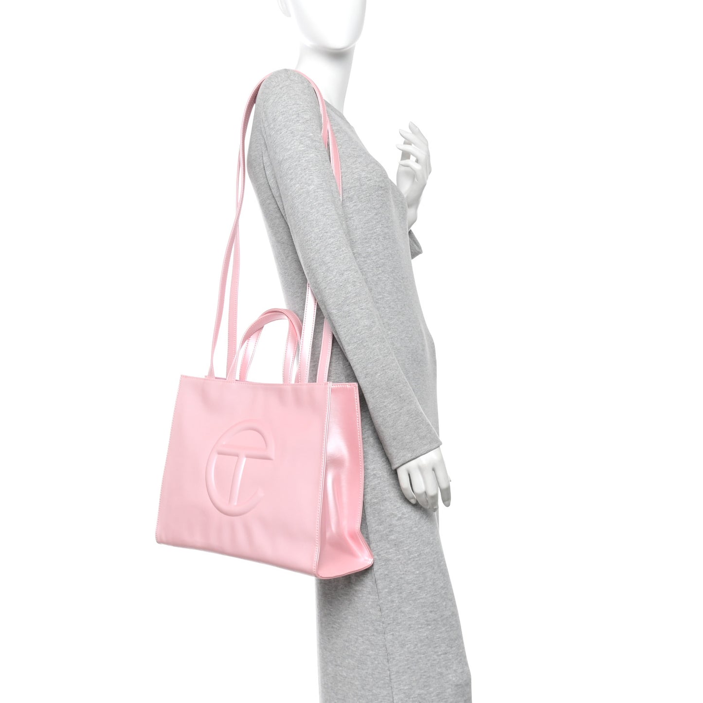 Metallic Vegan Leather Medium Shopping Bag Ballerina