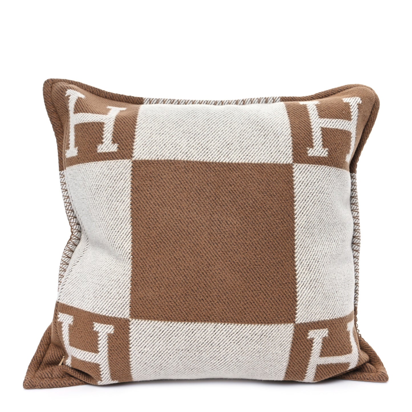 Wool Cashmere Avalon Pillow PM Ecru Camel