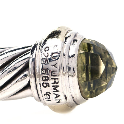 David Yurman Sterling Silver 14K Yellow Gold Prasiolite 7mm Cable Classics Bracelet 4 of 6