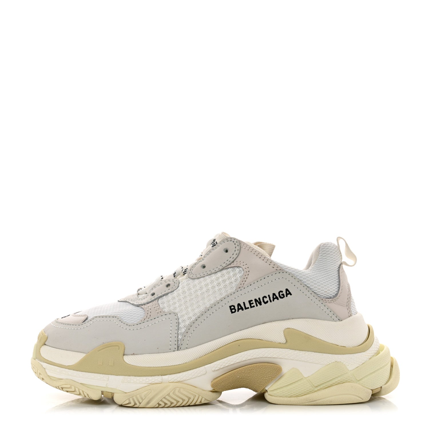 Balenciaga Fabric Mesh Womens Triple S Sneakers 39 White 1 of 9