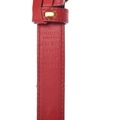 Gucci Calfskin Crystal Embellished Double G Belt 95 38 Hibiscus Red 4 of 6