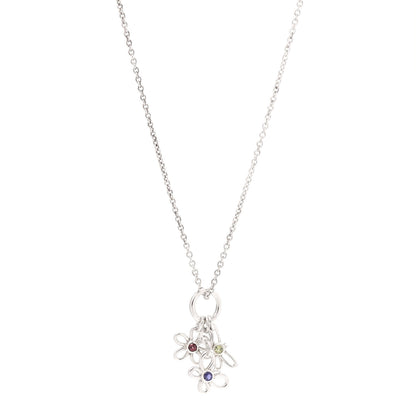 Tiffany Sterling Silver Peridot Iolite Garnet Butterfly Flower Dragonfly Pendant Necklace 1 of 6