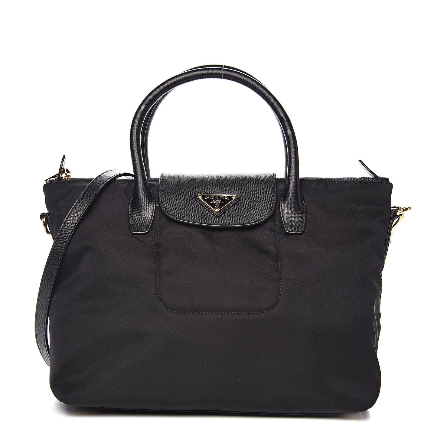 Saffiano Tessuto Nylon Tote Black