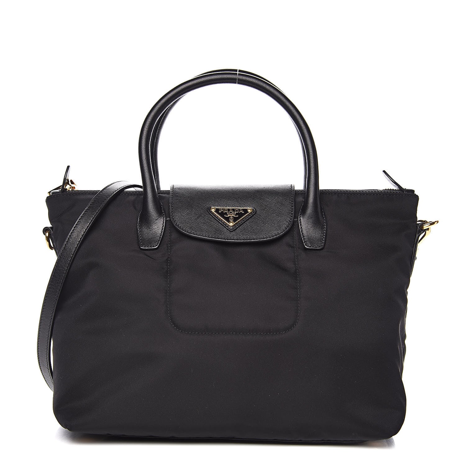 Prada Saffiano Tessuto Nylon Tote Black 1 of 8