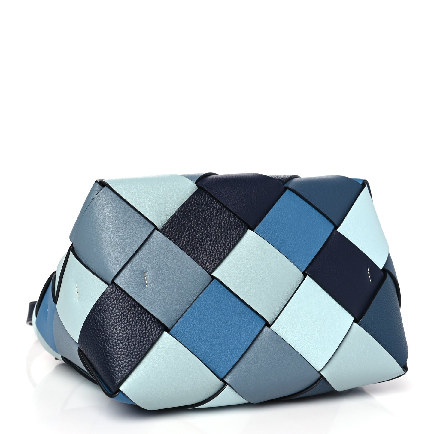 Calfskin Woven Small The Surplus Collection Basket Bag Steel Crystal