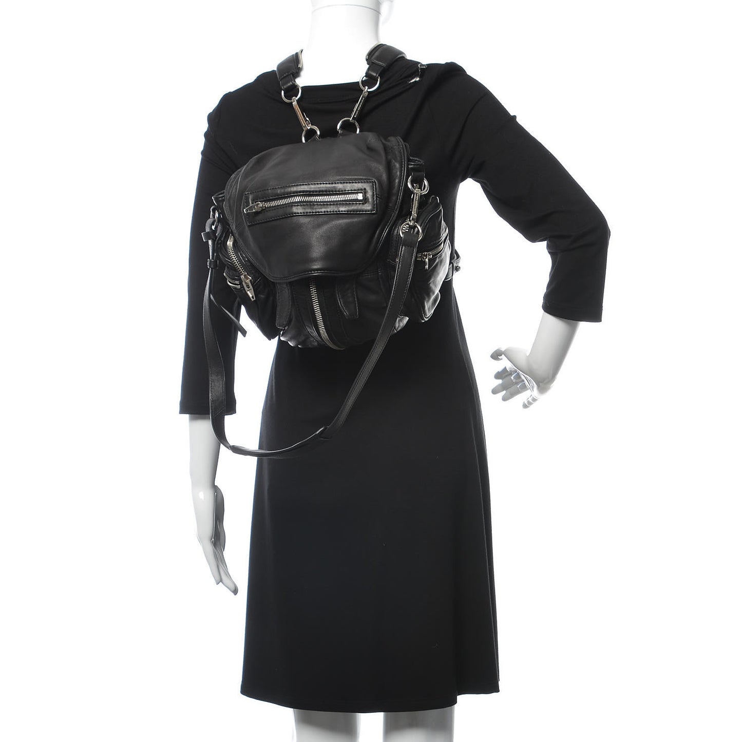 Lambskin Mini Marti Backpack Washed Black Rhodium Hardware