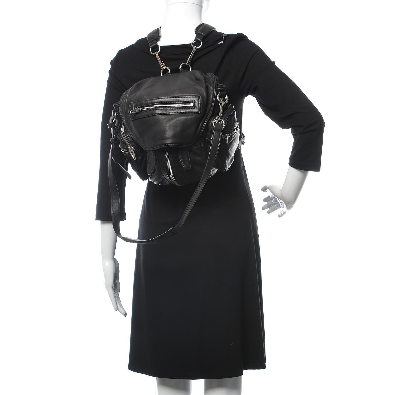 Alexander Wang Lambskin Mini Marti Backpack Washed Black Rhodium Hardware 3 of 10
