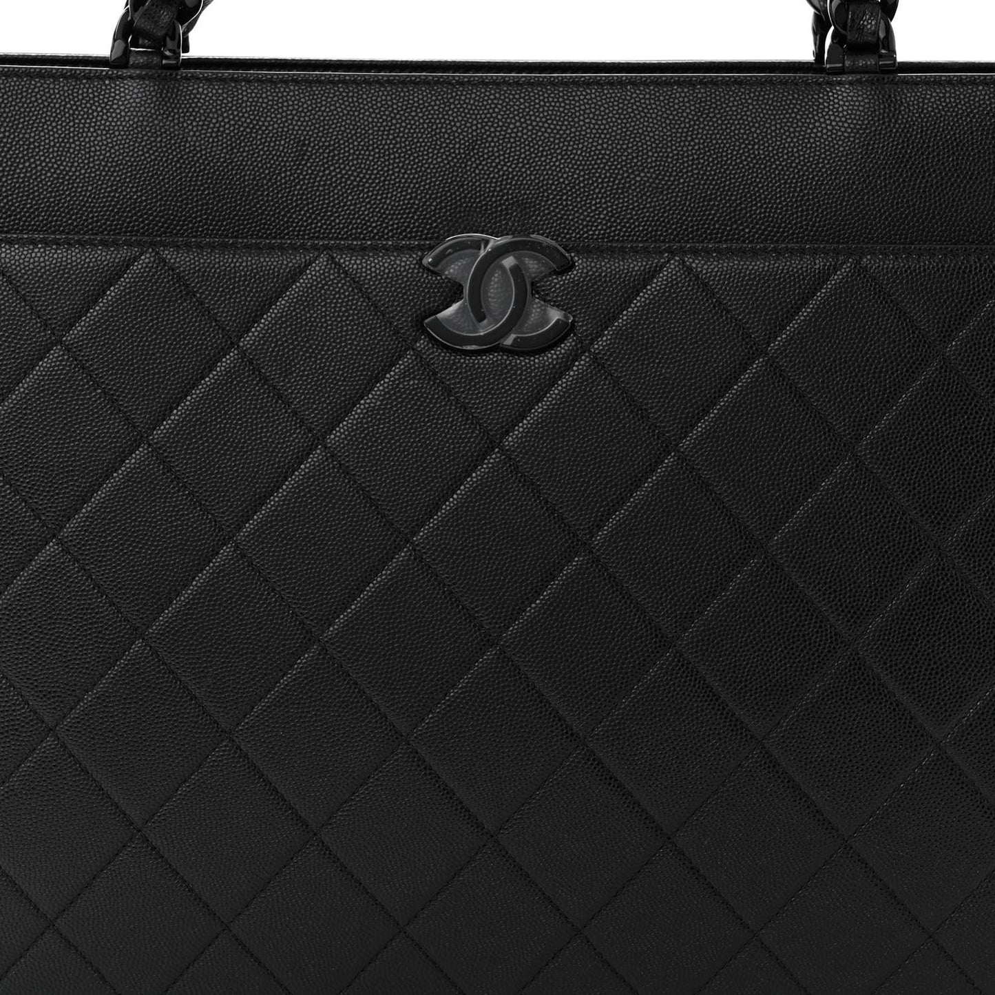 Caviar Quilted My Everything Large Shopping Tote Black