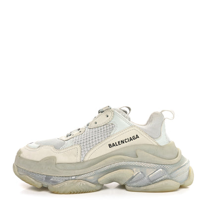 Balenciaga Fabric Mesh Clear Sole Womens Triple S Sneakers 39 Pearl Grey 1 of 10
