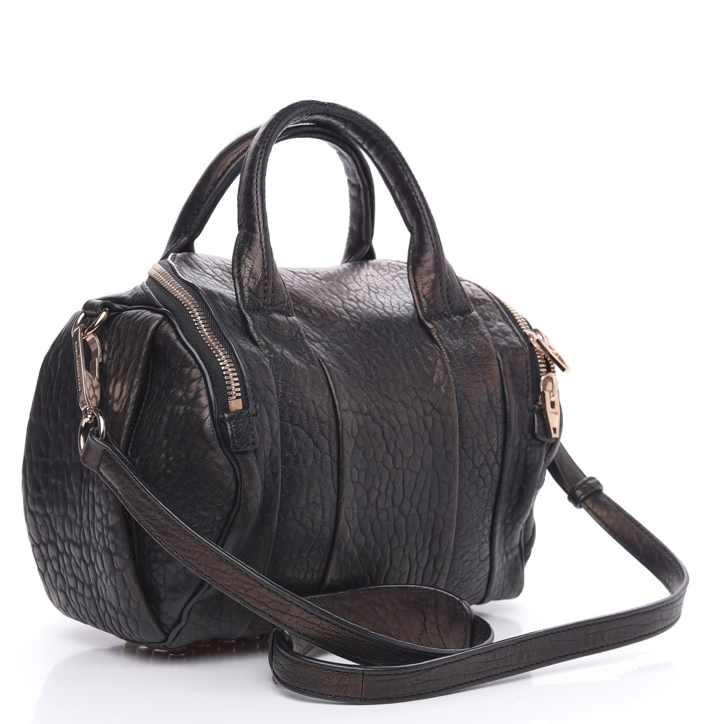 Pebbled Lambskin Rockie Black Rose Gold Hardware