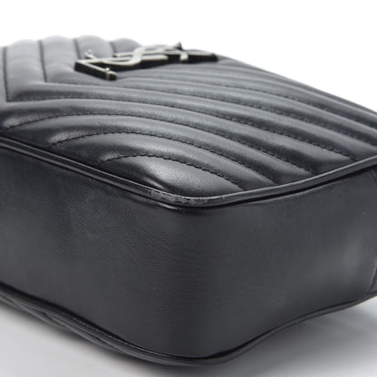 Saint Laurent Calfskin Matelasse Monogram Lou Camera Bag Black 6 of 9