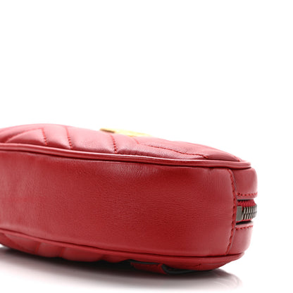 Gucci Calfskin Matelasse GG Marmont Belt Bag 75 30 Hibiscus Red 10 of 11
