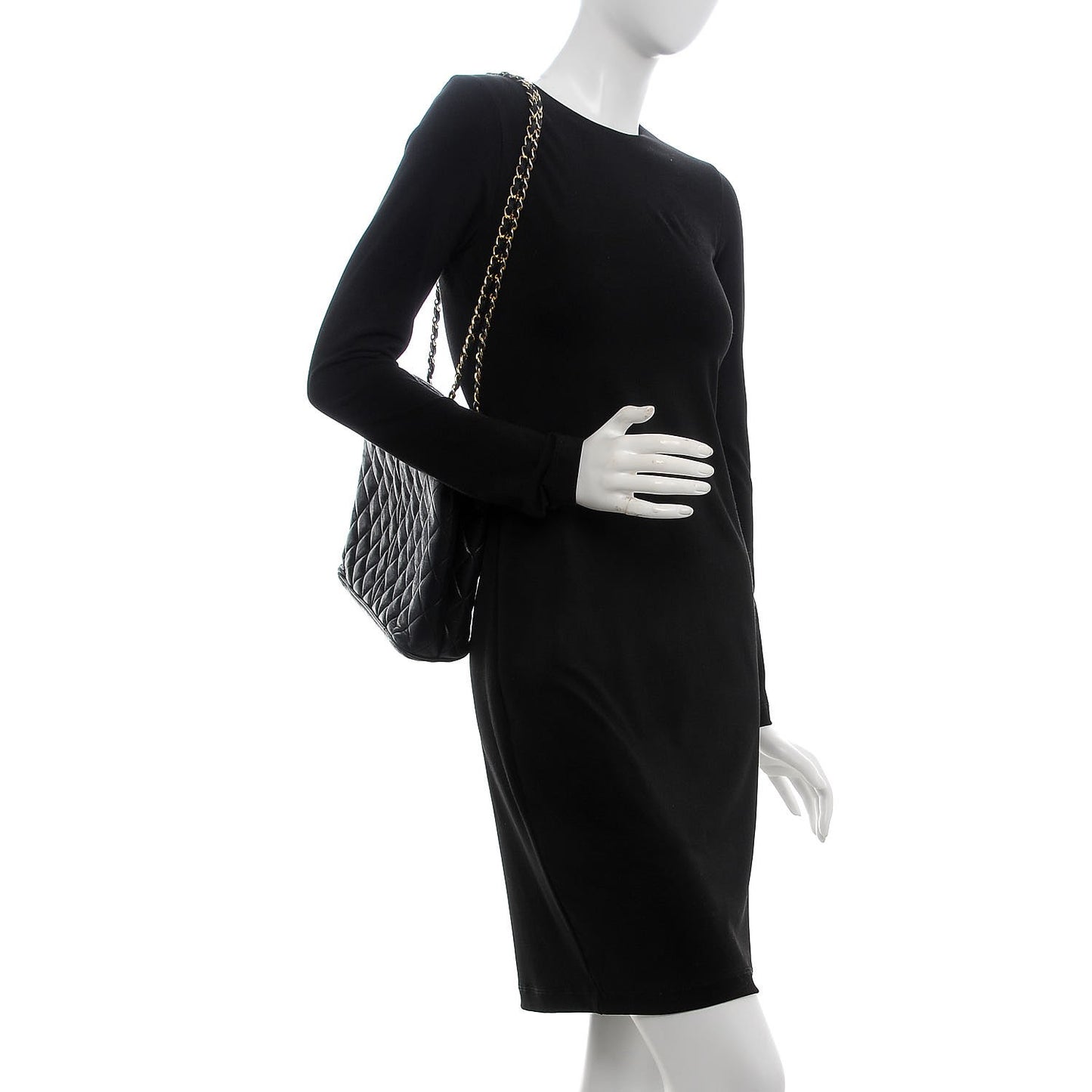 Lambskin Quilted Shoulder Bag Black