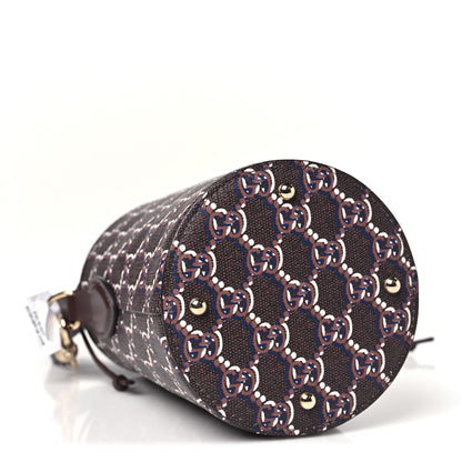 Gucci GG Shadow Monogram Mini Bucket Bag Rosso Ancora Red 4 of 9