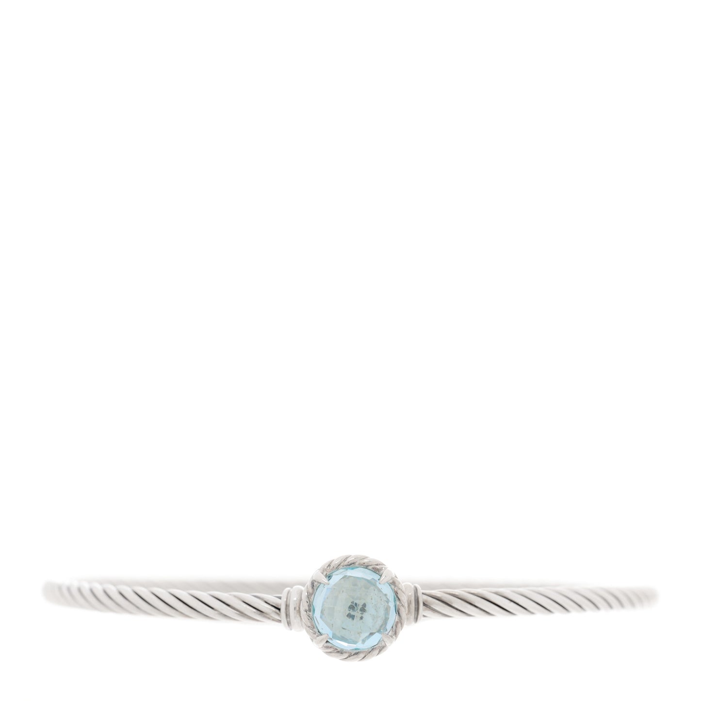 Sterling Silver Blue Topaz 3mm Chatelaine Bracelet