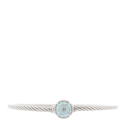 David Yurman Sterling Silver Blue Topaz 3mm Chatelaine Bracelet 1 of 3