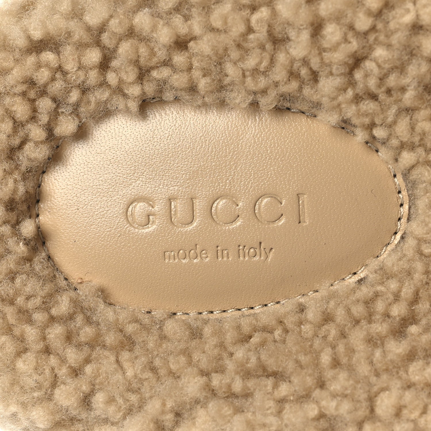 Gucci Shearling Womens Eileen Slide Sandals 38 Cocoa Butterscotch 9 of 10