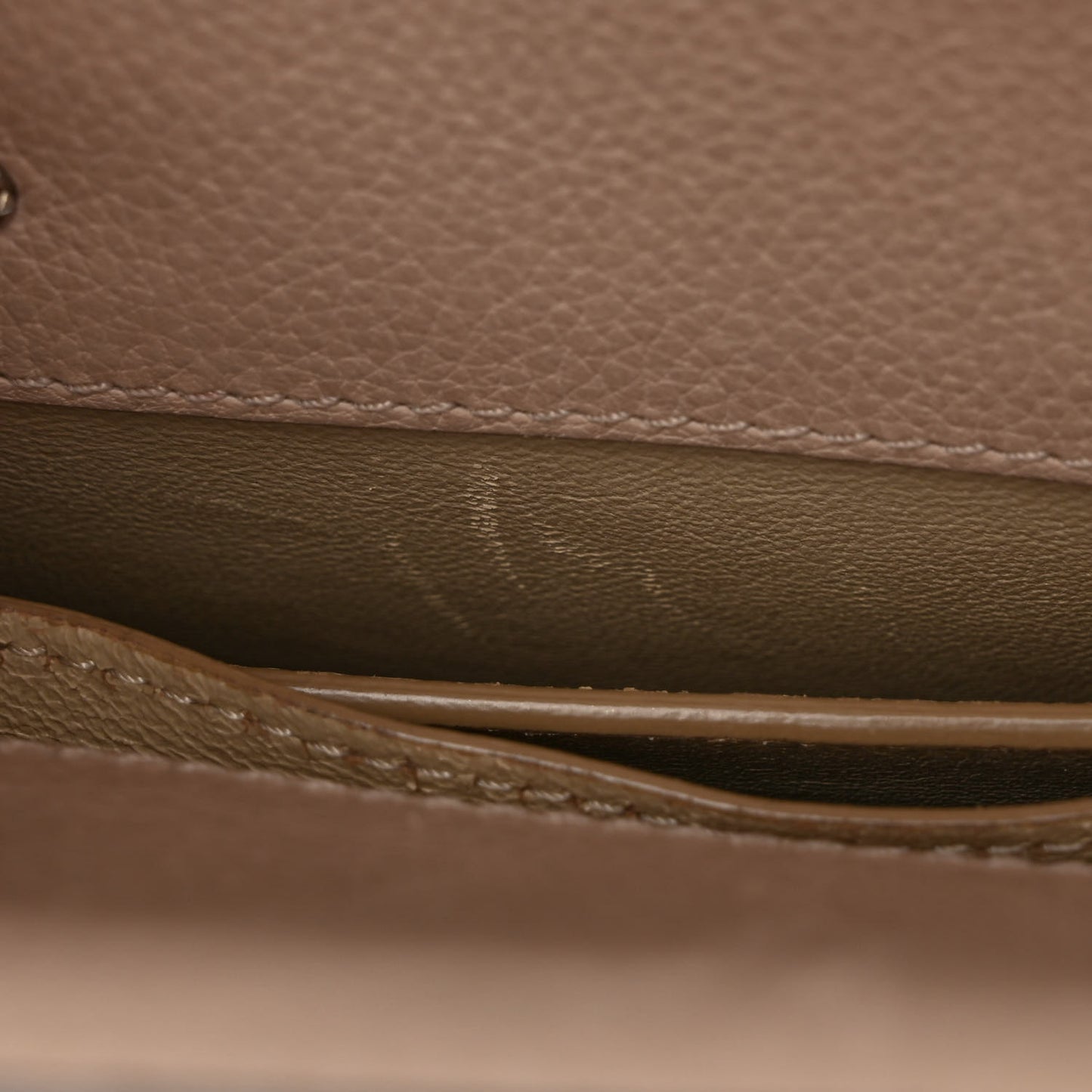 Grained Calfskin Small Horizon Satchel Beige