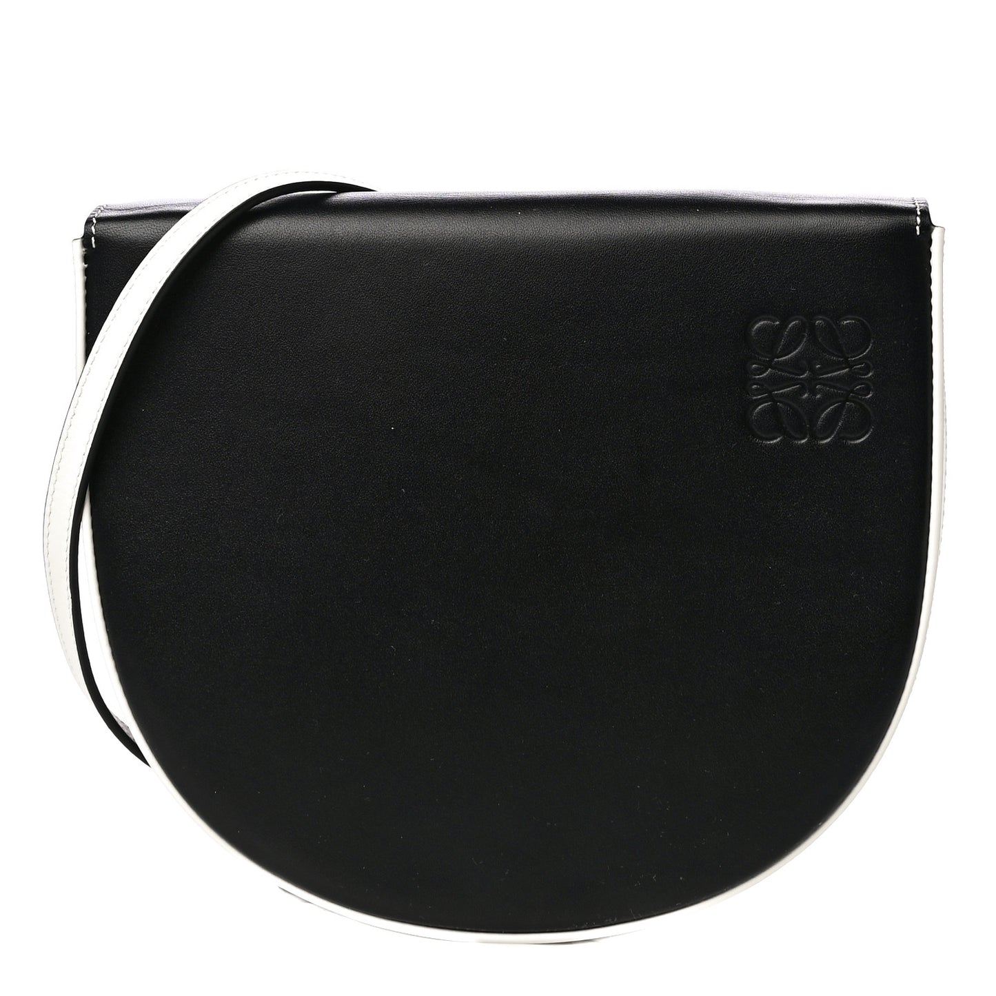 Soft Calfskin Heel Bag Black Soft White