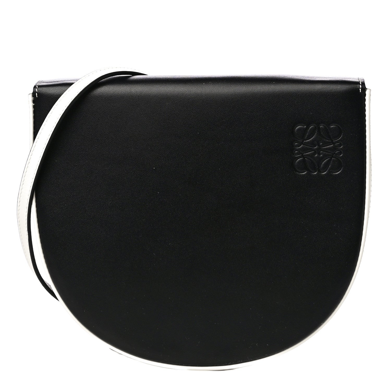 Loewe Soft Calfskin Heel Bag Black Soft White 1 of 13
