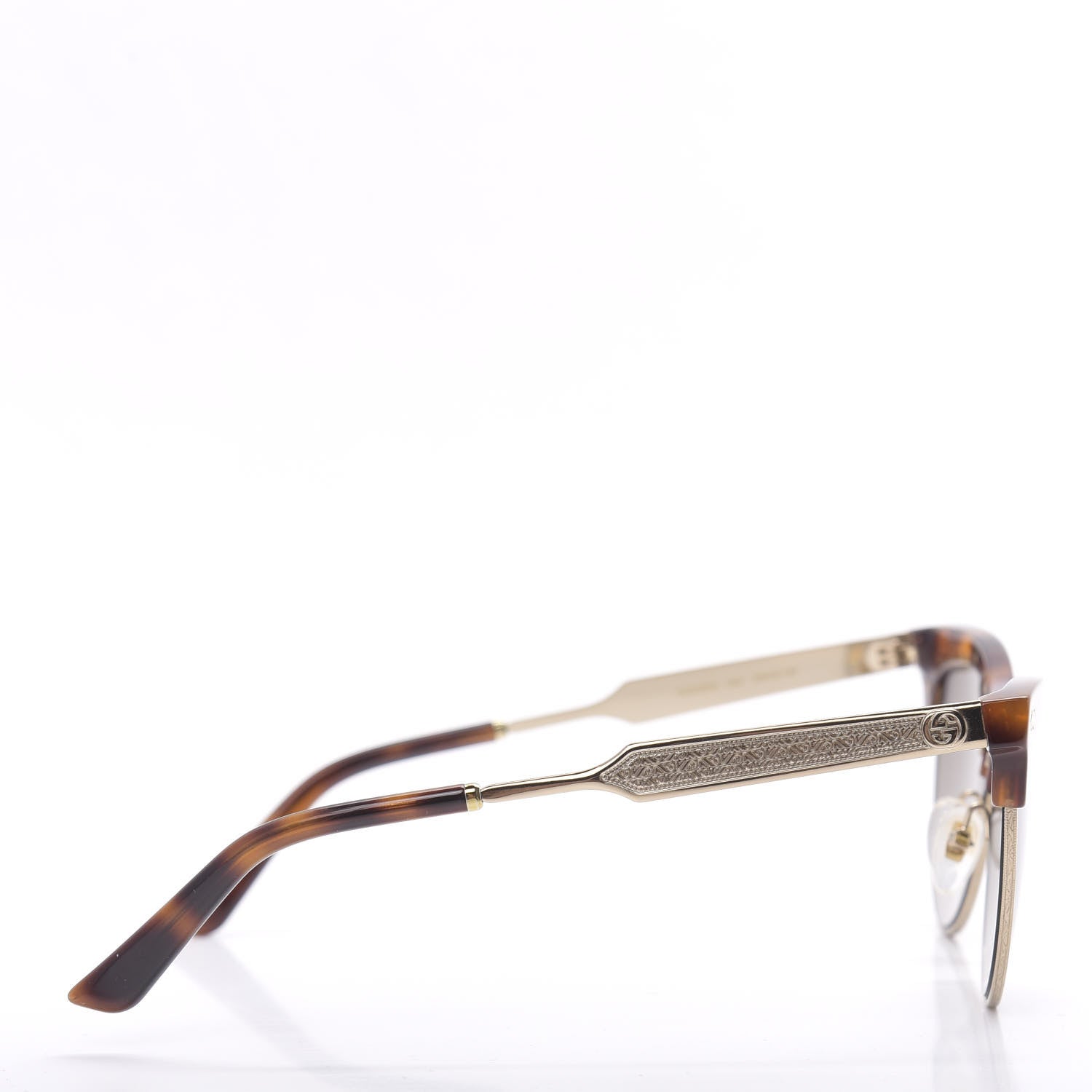Gucci Acetate Damascato Cat Eye Sunglasses GG0055S Tortoise Gold 3 of 8
