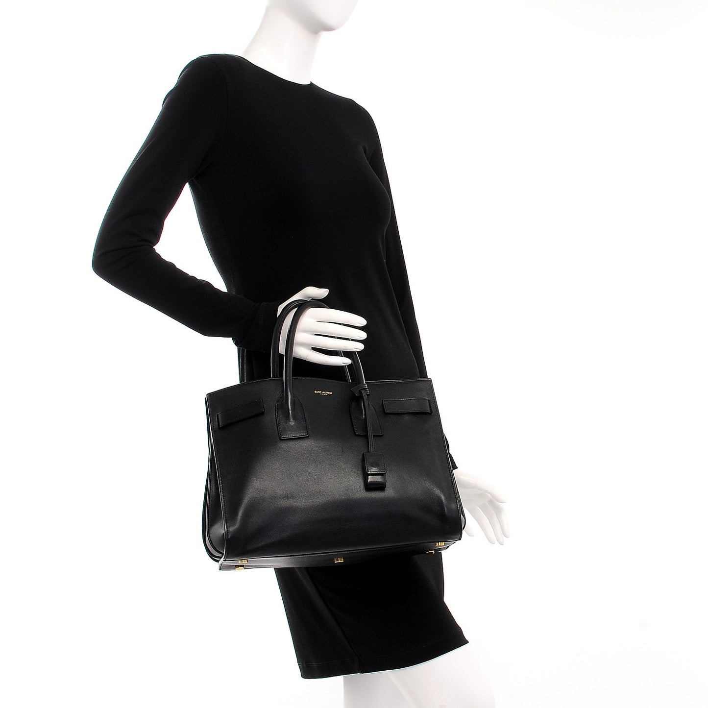 Calfskin Small Sac De Jour Black