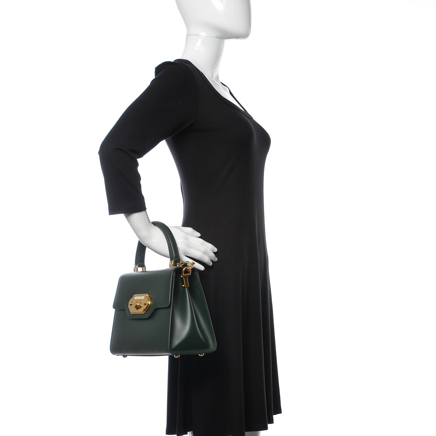 Calfskin Welcome Satchel Dark Green