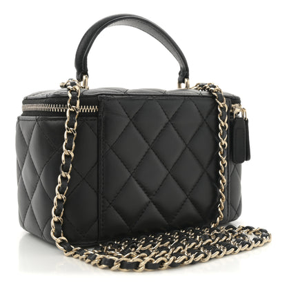 Chanel Lambskin Quilted Small Top Handle Vanity Case With Chain Black 3 of 10