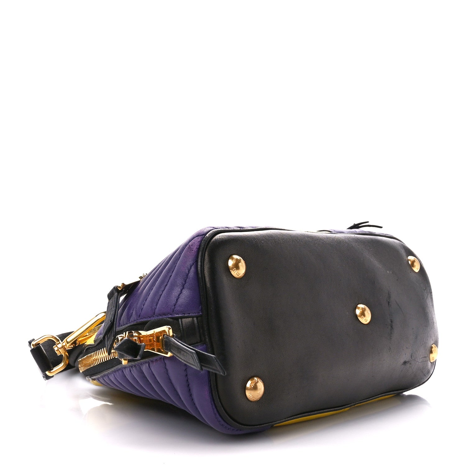 Miu Miu Nappa Matelasse Biker Satchel Sole Viola 4 of 20