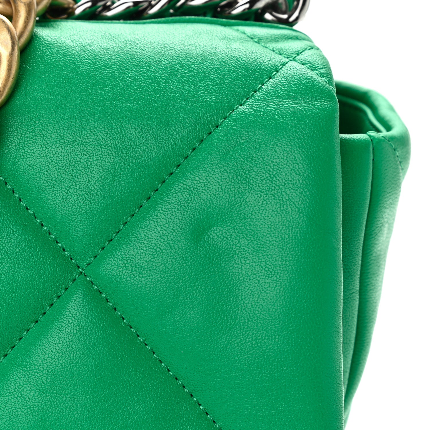 Chanel Lambskin Quilted Maxi Chanel 19 Flap Green 11 of 12