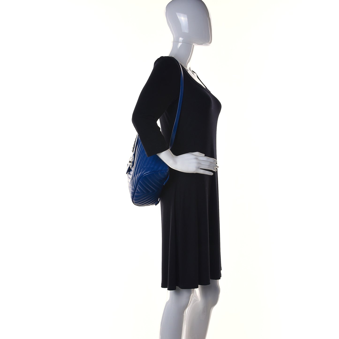 Lambskin Chevron Quilted Small Urban Spirit Backpack Blue