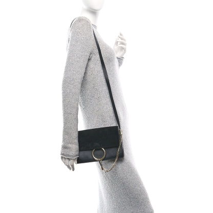 Chloe Suede Calfskin Small Faye Shoulder Bag Black 2 of 11