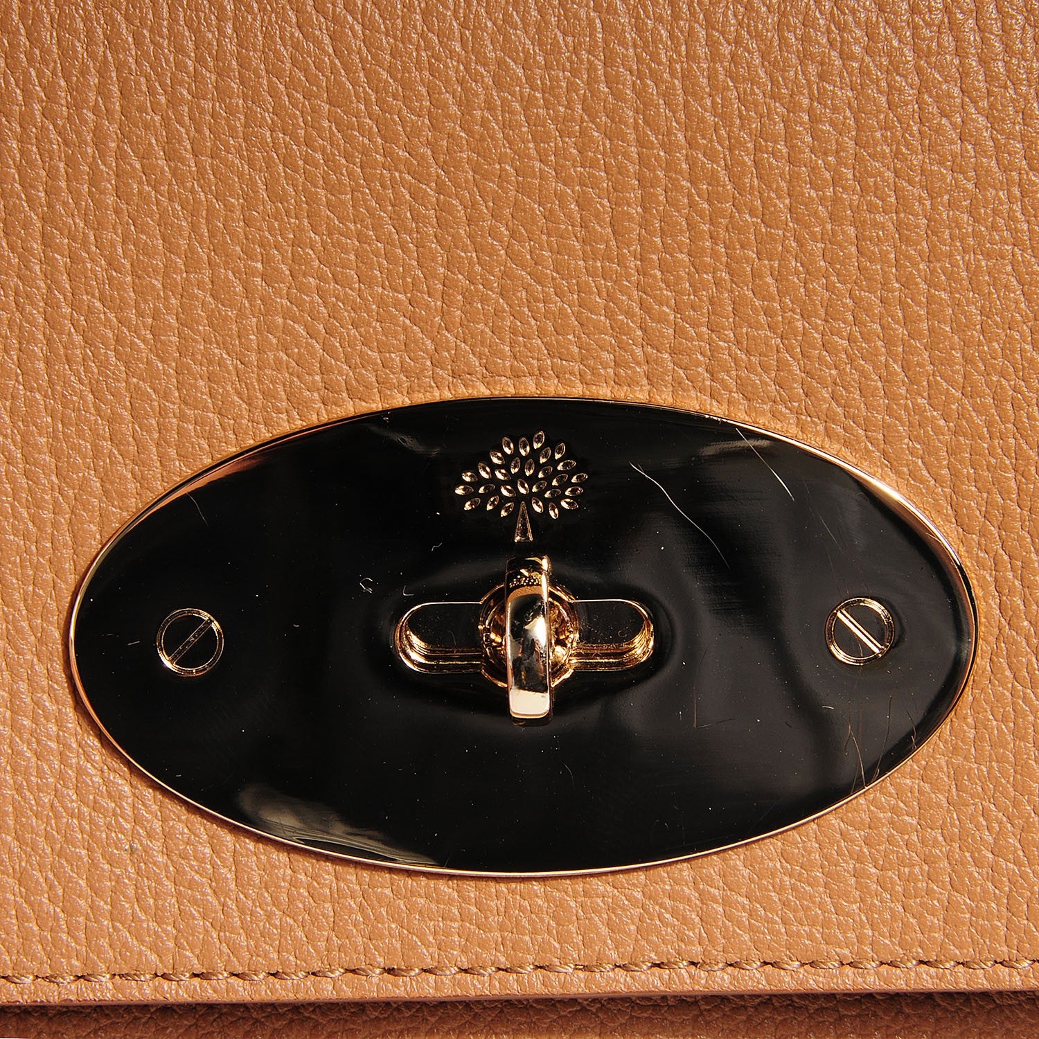 Mulberry Soft Grain Calfskin Medium Lily Flap Deer Brown 6 of 10