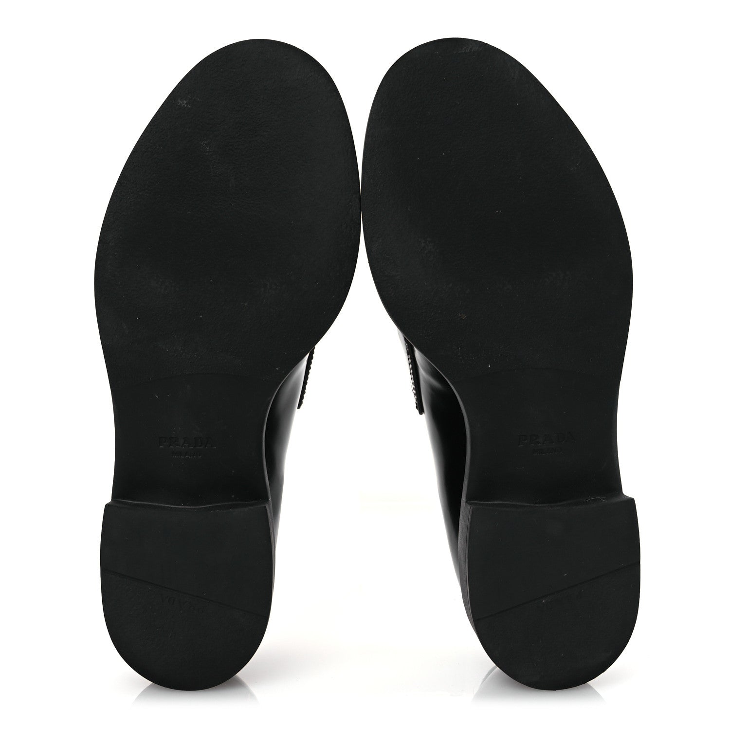 Prada Spazzolato Metal Triangle Logo 50mm Loafers 37.5 Black 7 of 13