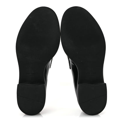 Prada Spazzolato Metal Triangle Logo 50mm Loafers 37.5 Black 7 of 13