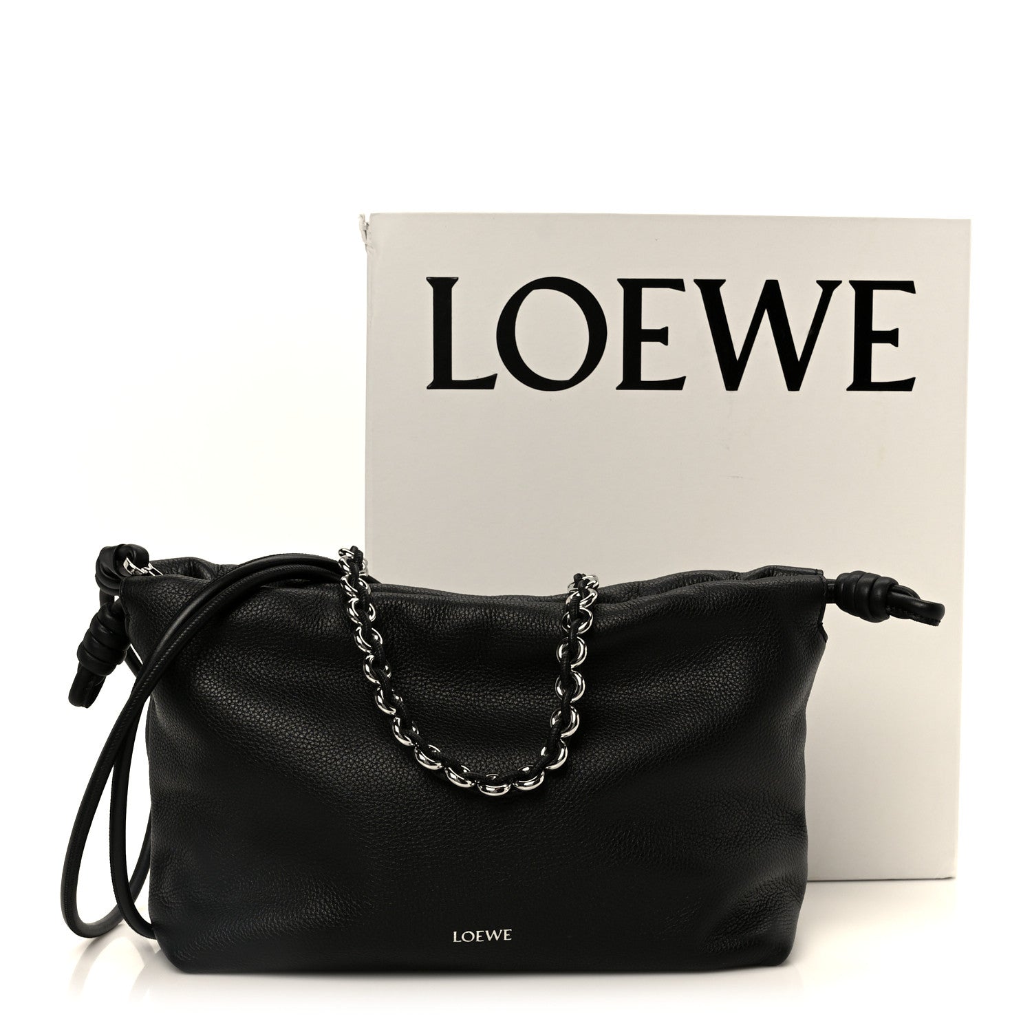 Loewe Mellow Nappa Medium Donut Chain Flamenco Knot Purse Black 11 of 11
