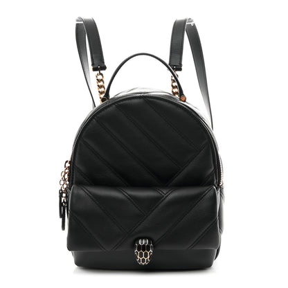 Bulgari Calfskin Matelasse Serpenti Cabochon Backpack Black 1 of 19