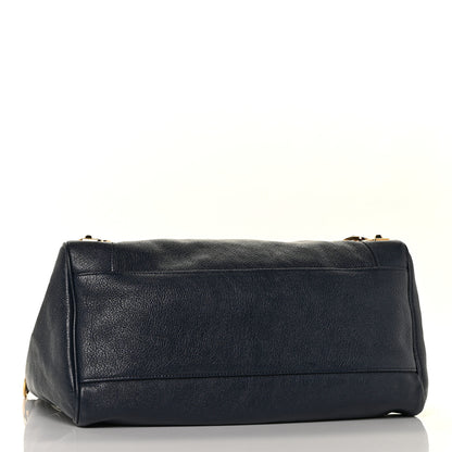 Balenciaga Chevre Gold Metallic Edge Hardware Velo Bleu Nuit Dark Sea 3 of 7