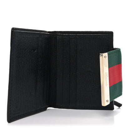 Gucci Monogram Web French Flap Wallet Black 5 of 6